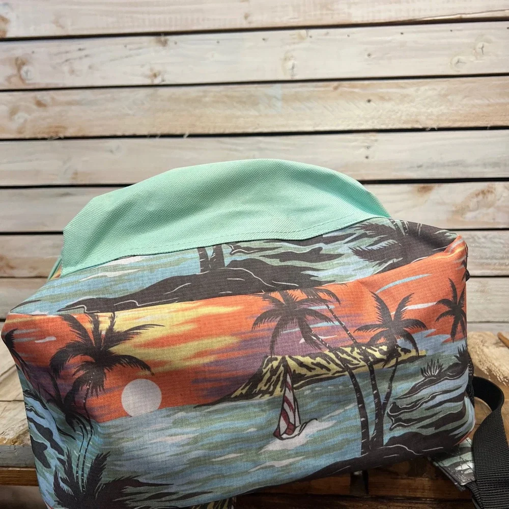 Dickies Multicolor Canvas Tropical Sunset Palm Tree Backpack OS